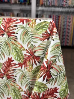 2pcs - Tropical Print (Dupioni) Table Linen in Red (90