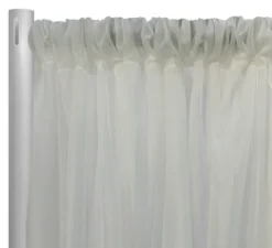 1pc - Voile Drapery Panel in White (10'Tall x 58