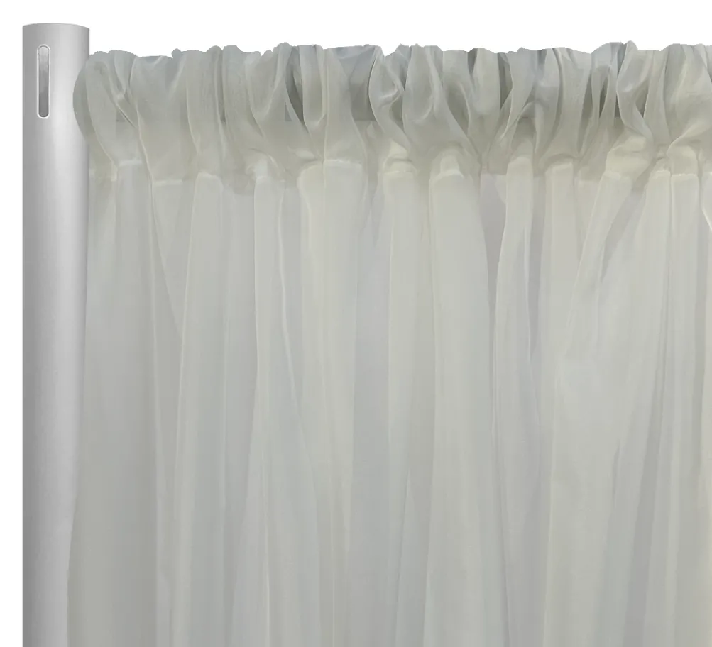1pc - Voile Drapery Panel in White (10'Tall x 58" Wide)