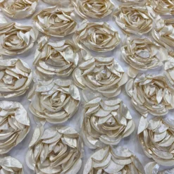 Peony Bouquet Table Linen in Champagne