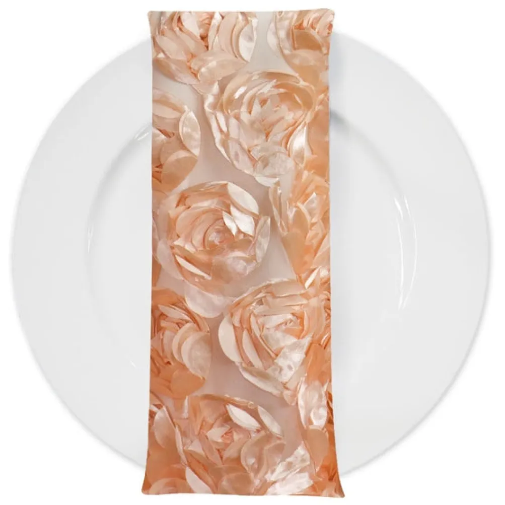 Peony Bouquet (w/ Poly Lining) Table Napkin in Peach