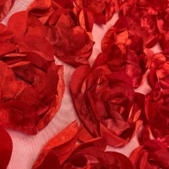 Peony Bouquet (w/ Poly Lining) Table Napkin in Red