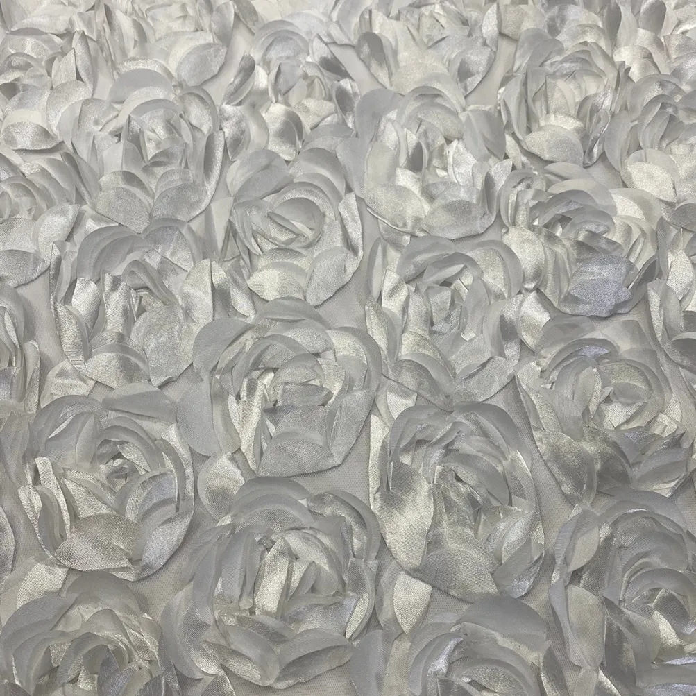 Peony Bouquet (w/ Poly Lining) Table Napkin in White