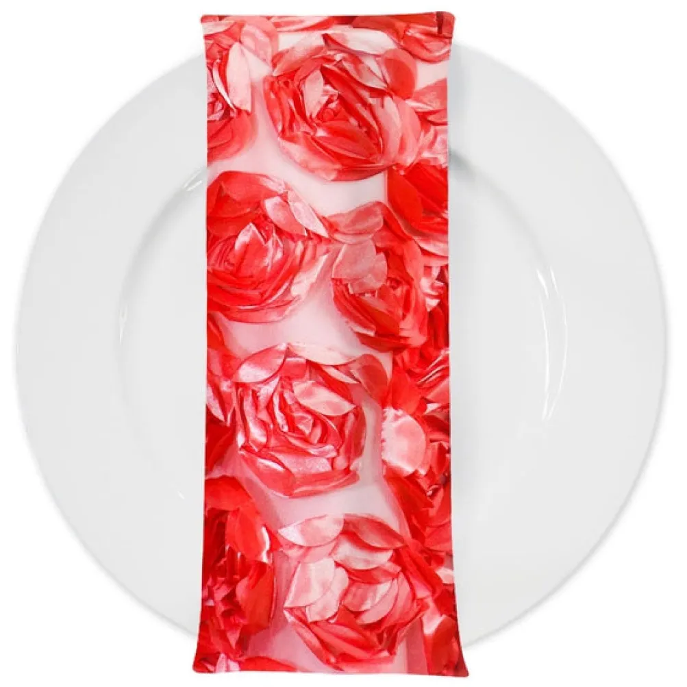 Peony Bouquet (w/ Poly Lining) Table Napkin in Coral