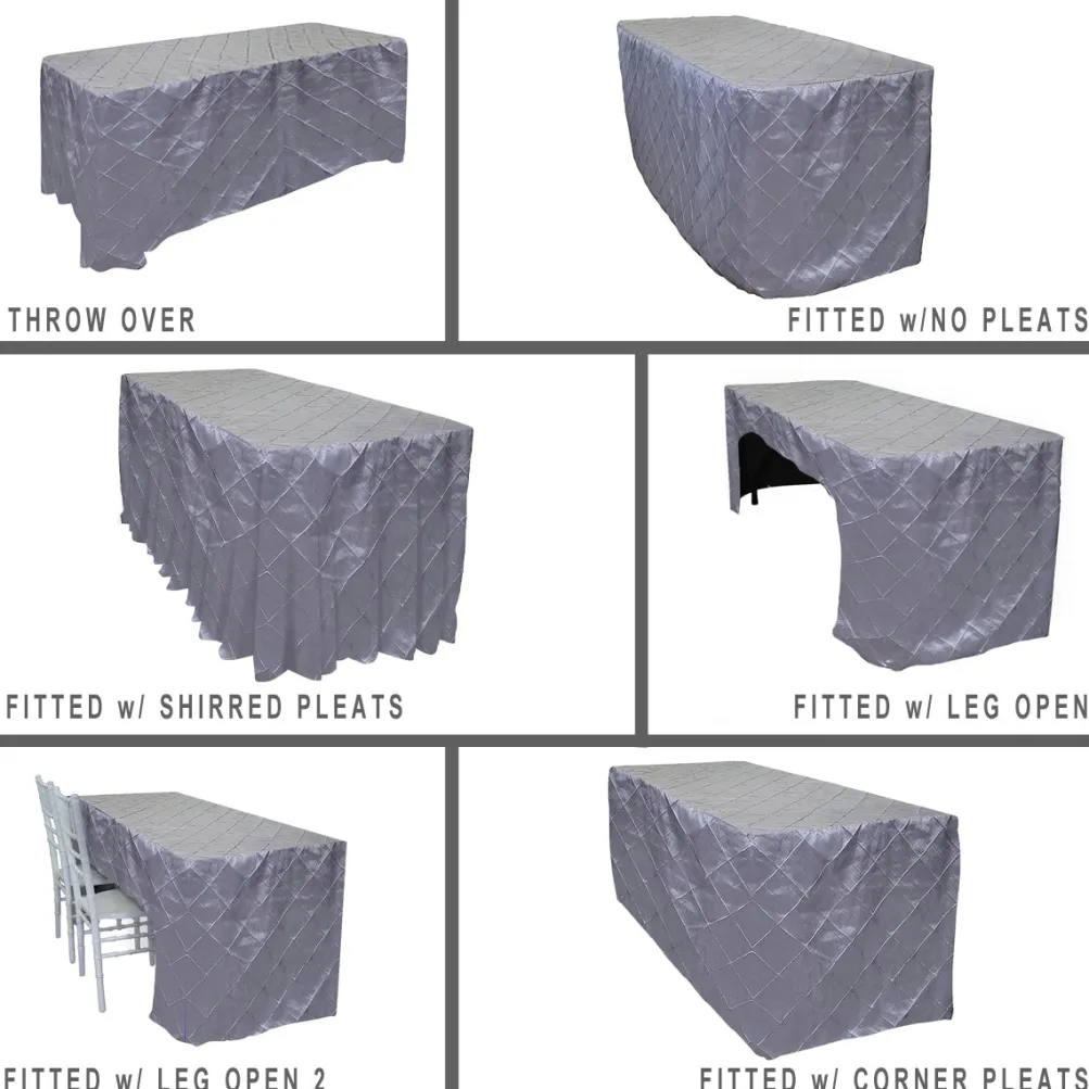 4" Pintuck Taffeta Banquet Fitted Tablecloths - Hospitality Line