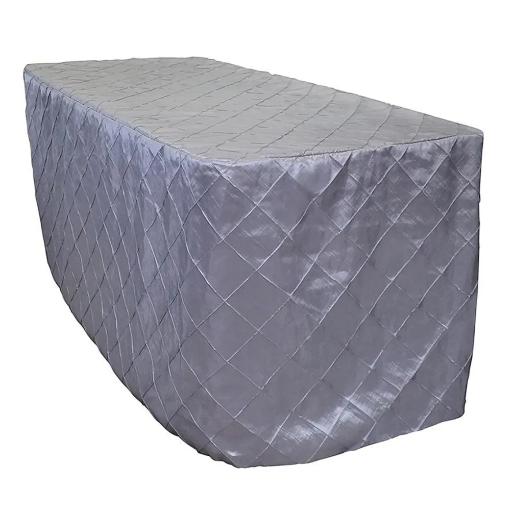 4" Pintuck Taffeta Banquet Fitted Tablecloths - Hospitality Line