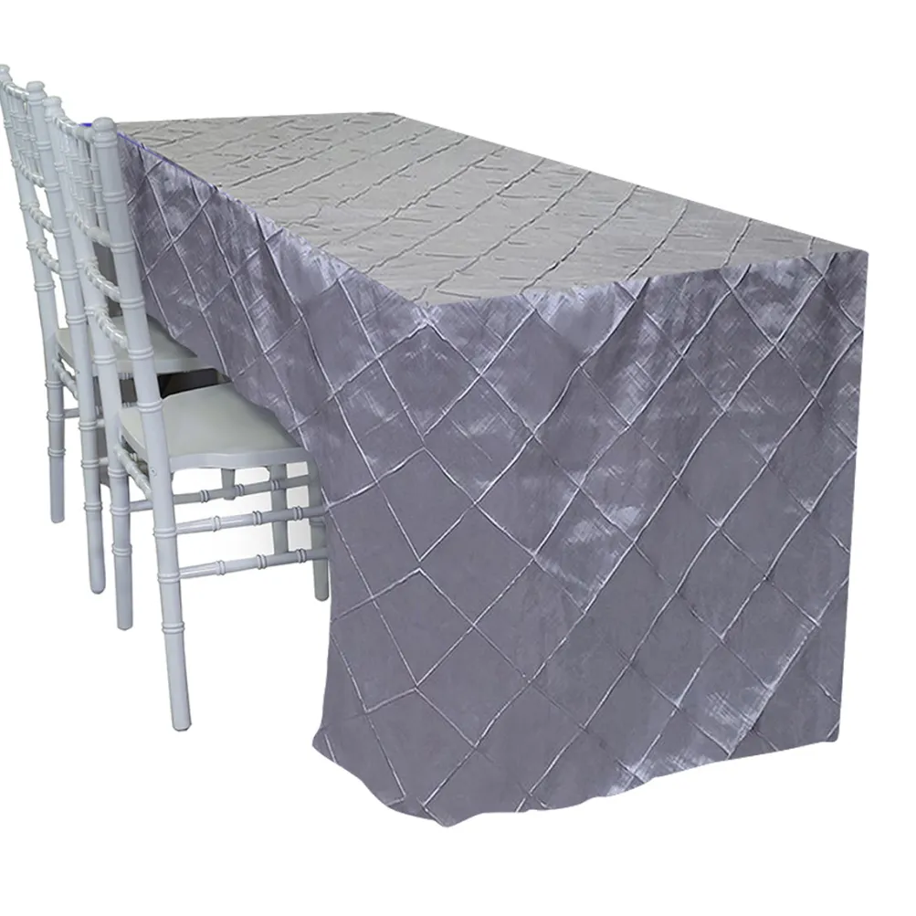 4" Pintuck Taffeta Banquet Fitted Tablecloths - Hospitality Line