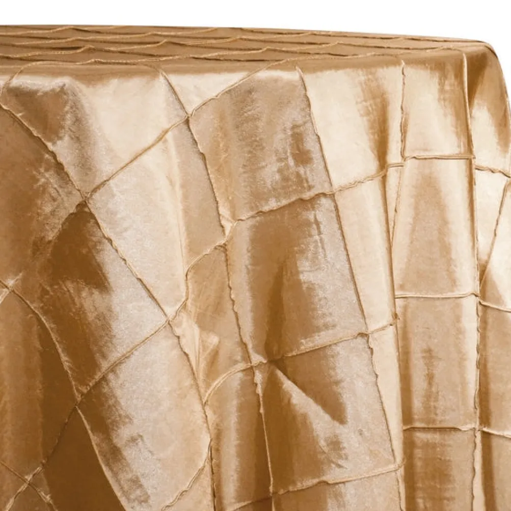 4" Pintuck Taffeta Table Linen in Gold 902