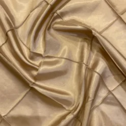 4" Pintuck Taffeta Table Linen in Taupe Gold
