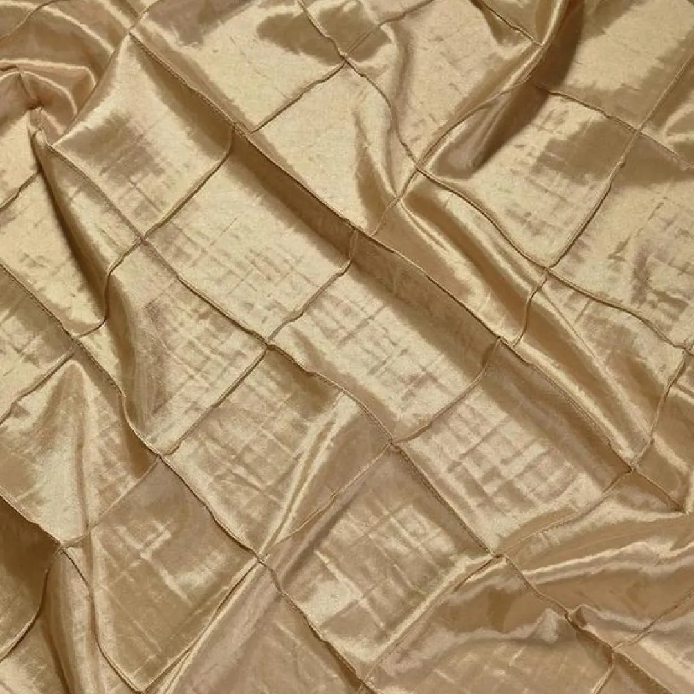 4" Pintuck Taffeta Table Linen in Champagne 060