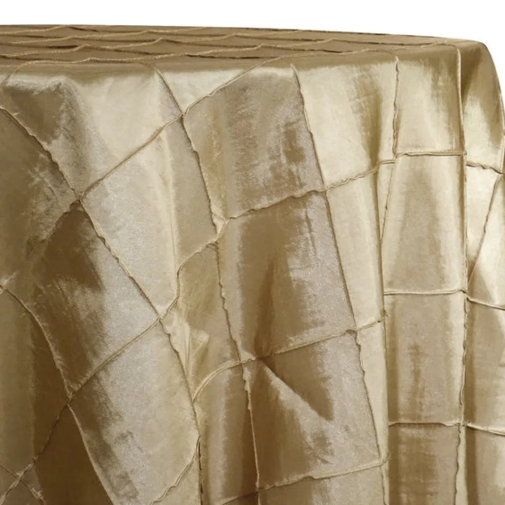 4" Pintuck Taffeta Table Linen in Champagne 060