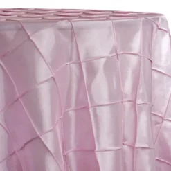 4" Pintuck Taffeta Table Linen in Petal Pink