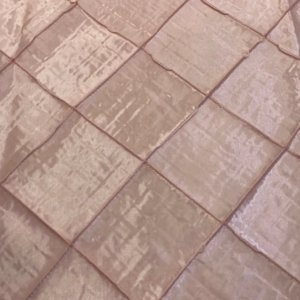 4" Pintuck Taffeta Table Linen in Petal Pink