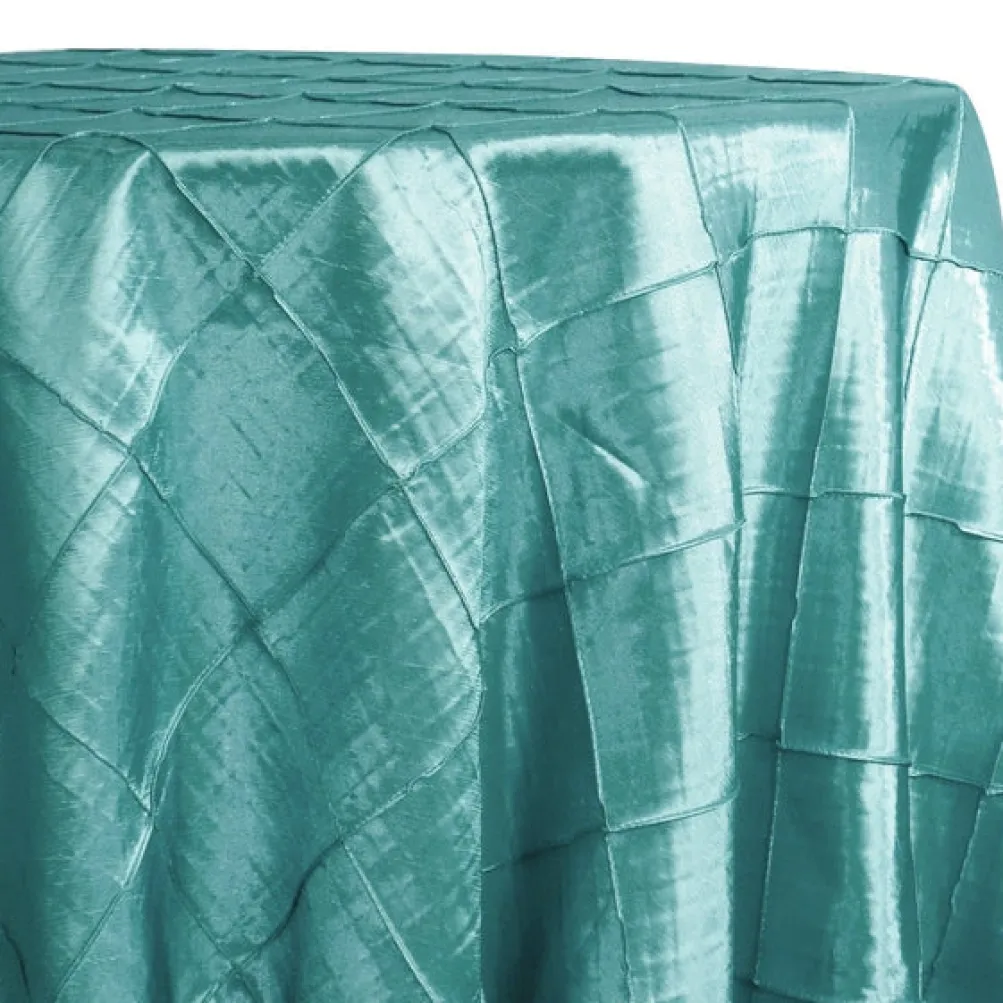 4" Pintuck Taffeta Table Linen in Teal Green 078