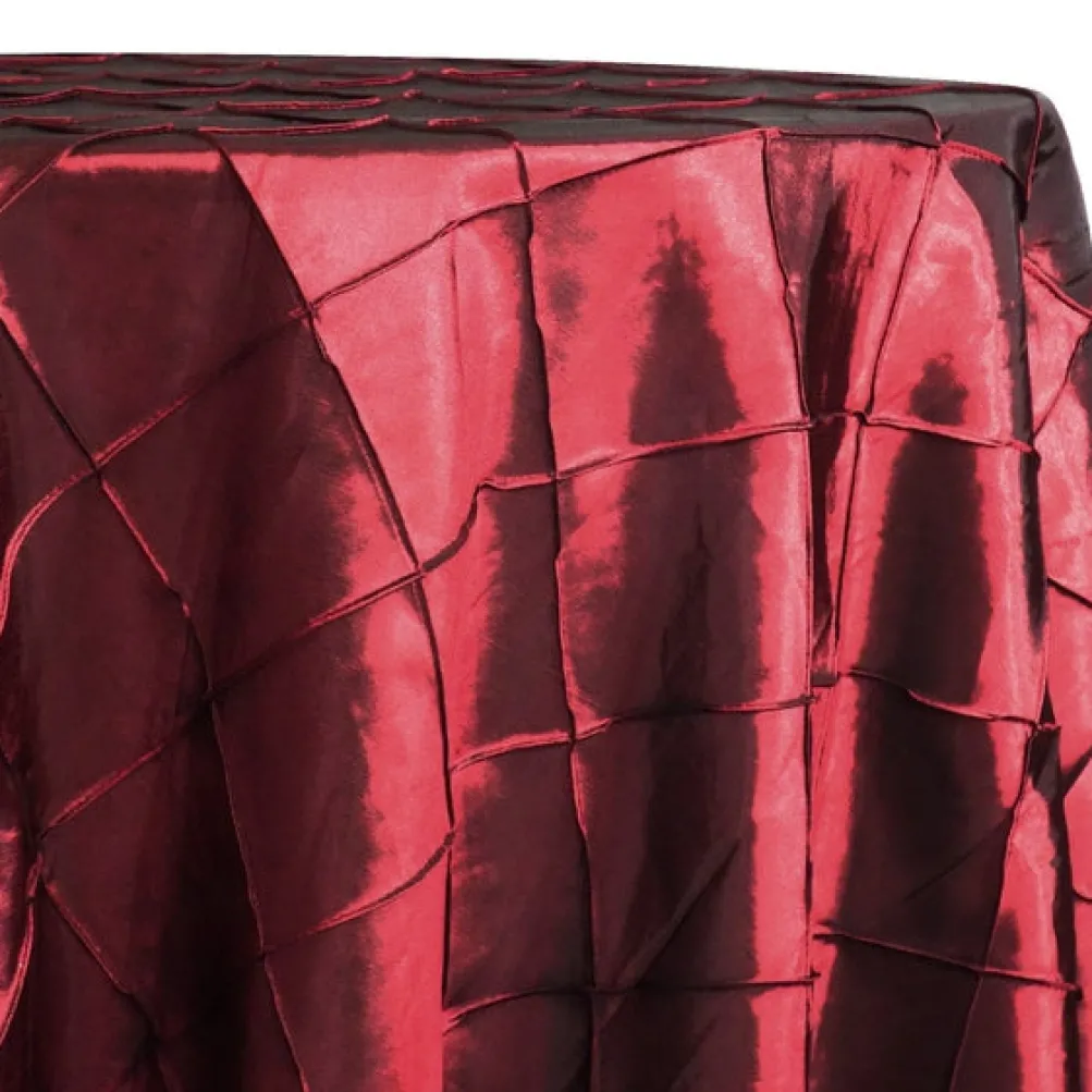4" Pintuck Taffeta Table Linen in Wine 001