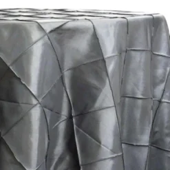 4" Pintuck Taffeta Table Linen in Charcoal