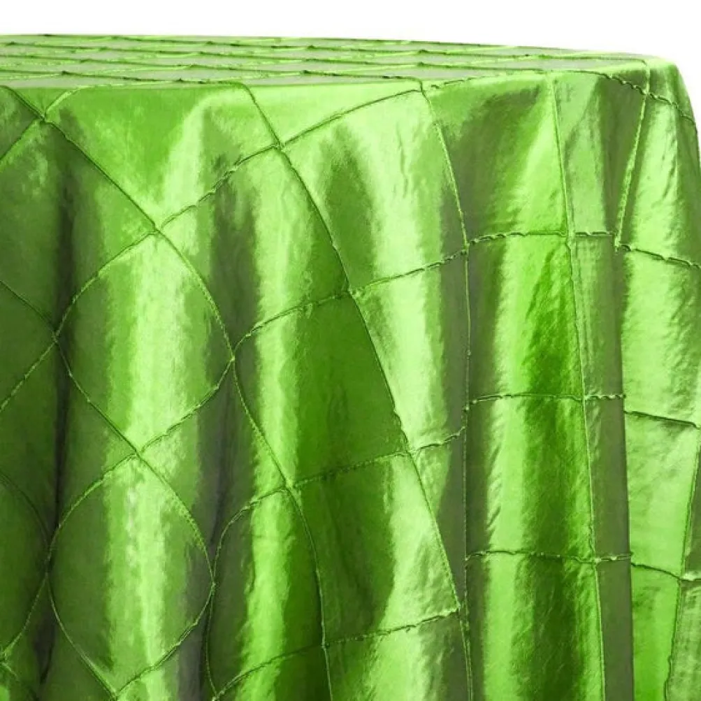 4" Pintuck Taffeta Table Linen in Green