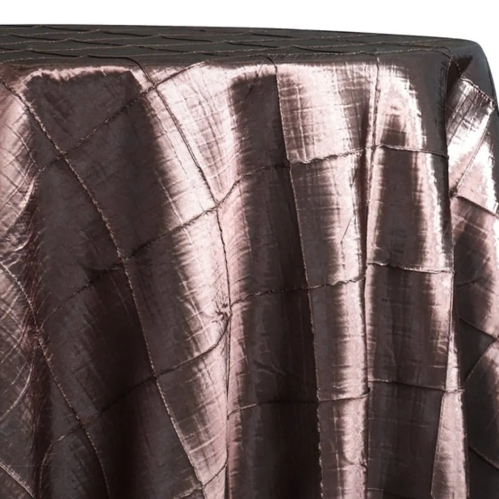 4" Pintuck Taffeta Table Linen in Chocolate