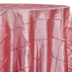 4" Pintuck Taffeta Table Linen in Coral 131