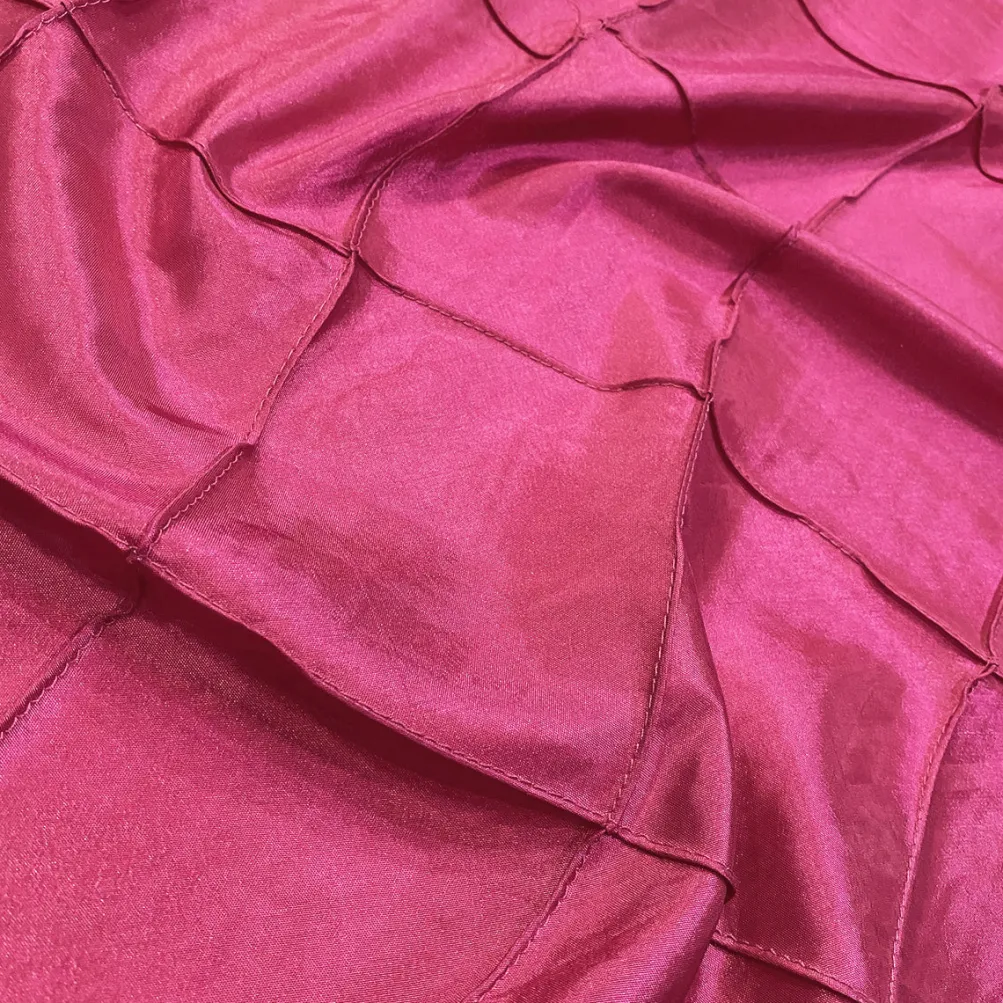 4" Pintuck Taffeta Table Linen in Hot Pink 128