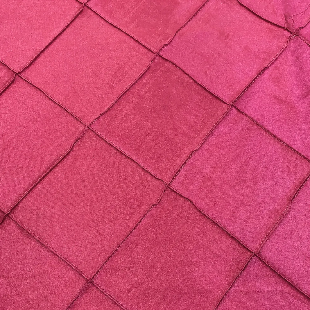 4" Pintuck Taffeta Table Linen in Hot Pink 128