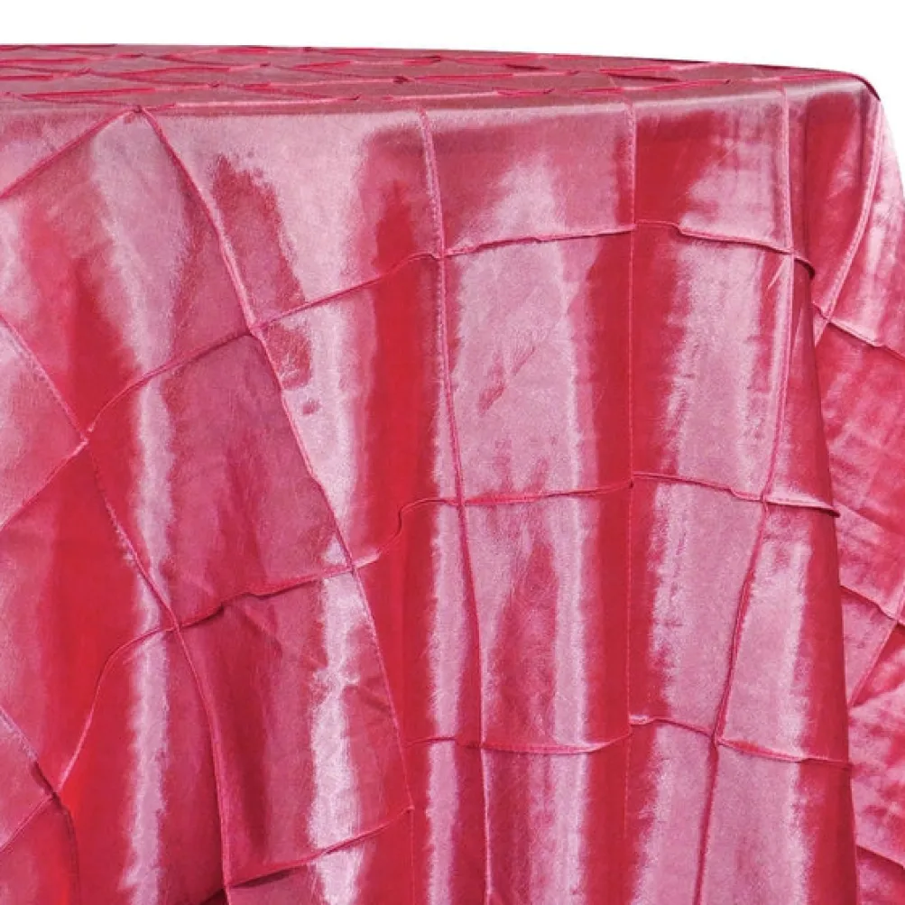 4" Pintuck Taffeta Table Linen in Hot Pink 128