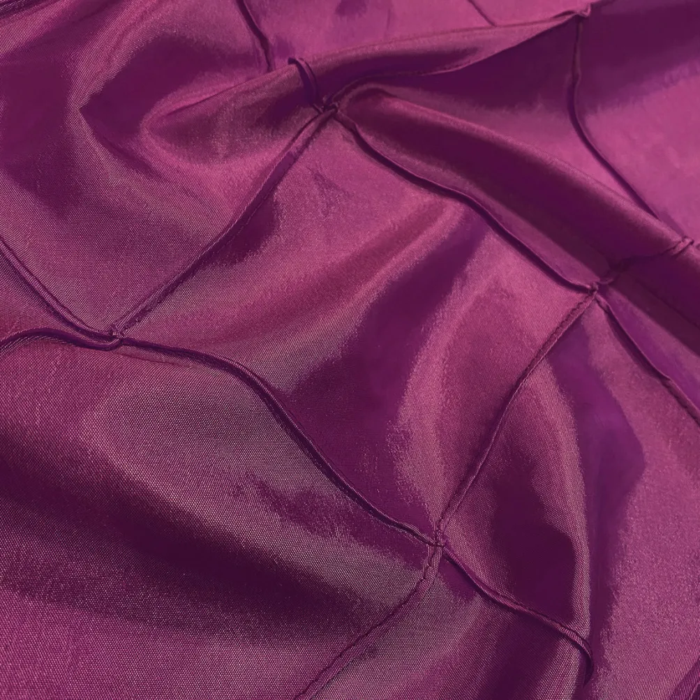 4" Pintuck Taffeta Table Linen in Sangria 046