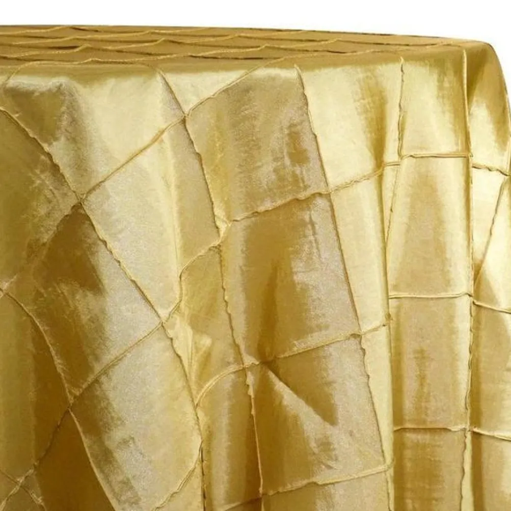 4" Pintuck Taffeta Table Linen in Buttercup 114
