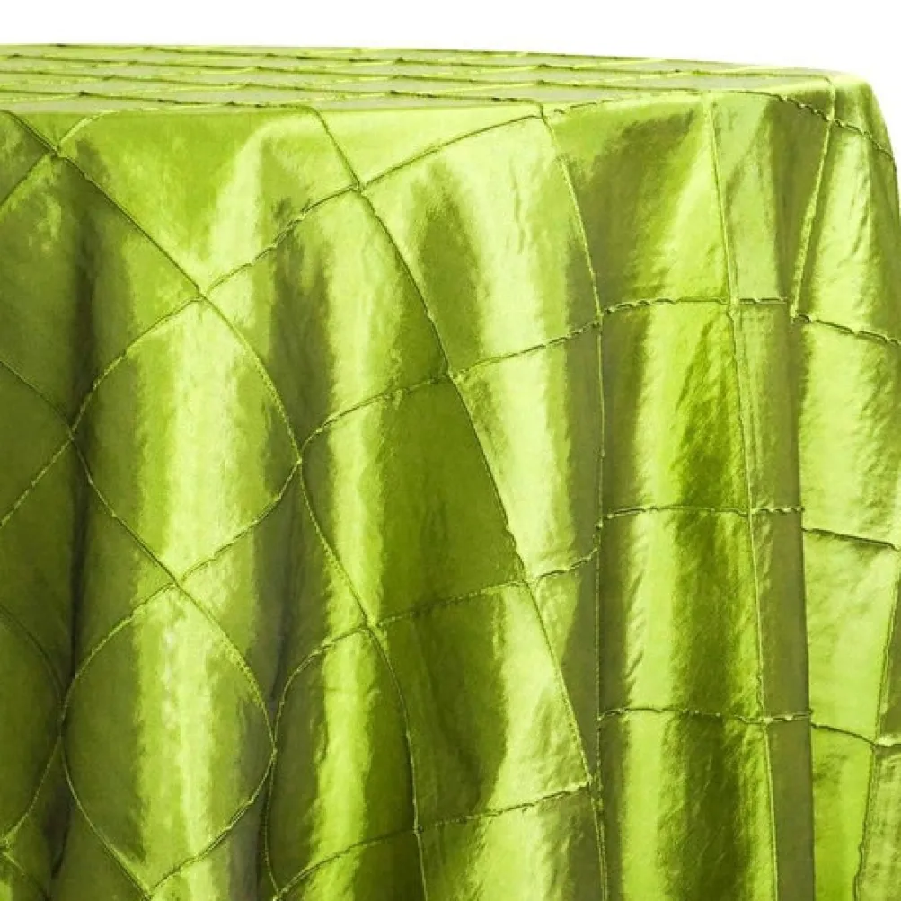 4" Pintuck Taffeta Table Linen in Lime 102