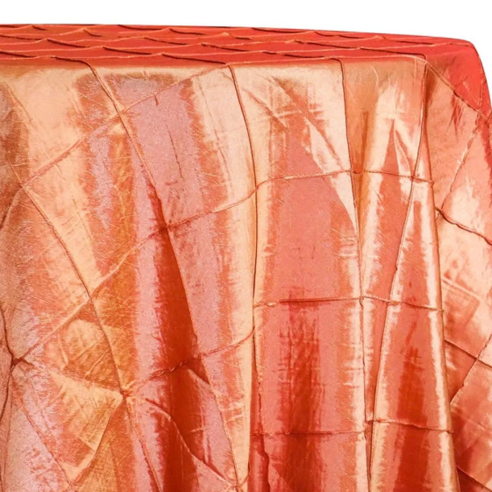 4" Pintuck Taffeta Table Linen in Salmon