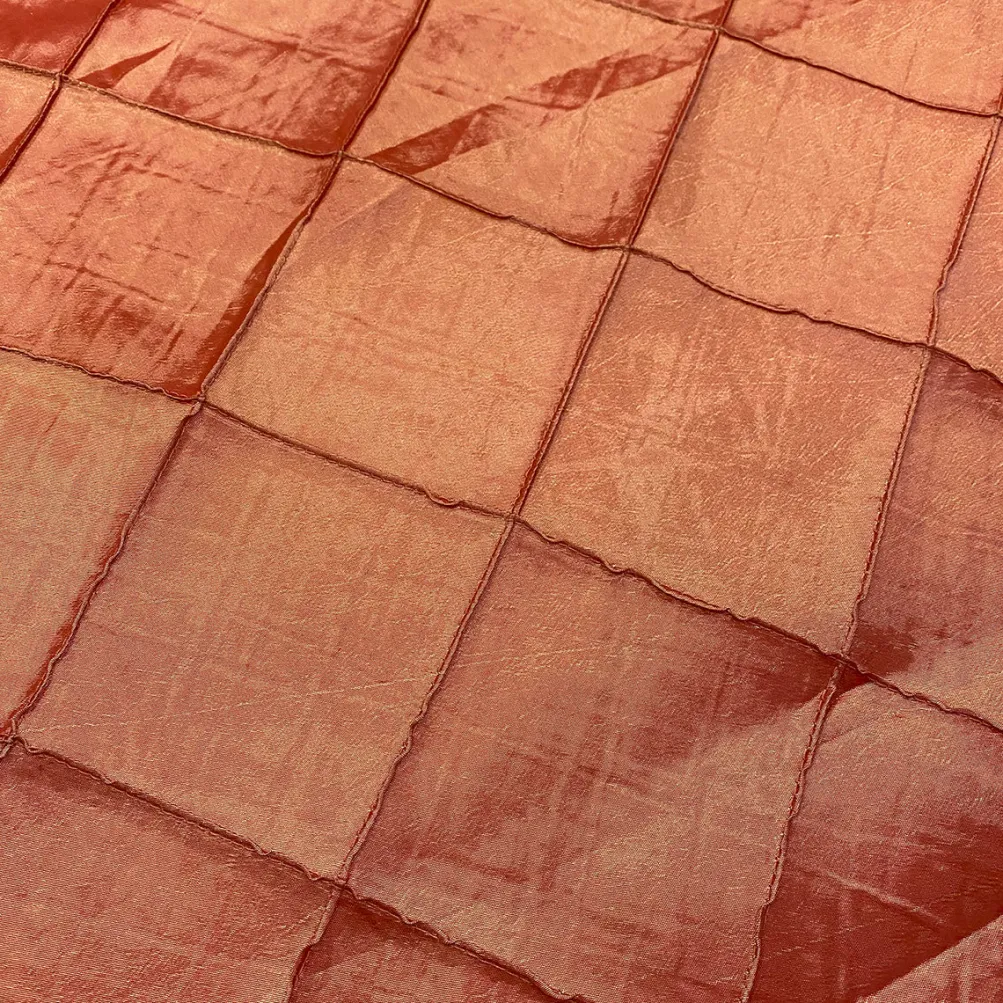4" Pintuck Taffeta Table Linen in Salmon