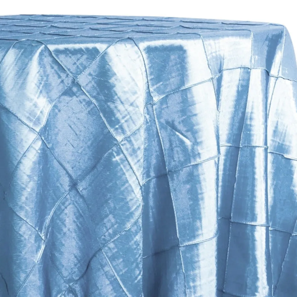 4" Pintuck Taffeta Table Linen in Turquoise Light