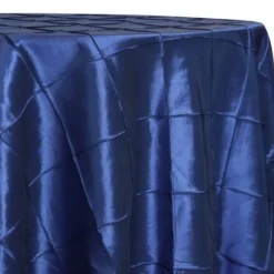4" Pintuck Taffeta Table Linen in Navy