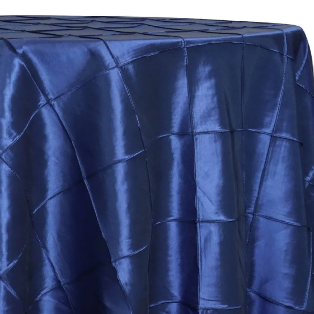 4" Pintuck Taffeta Table Linen in Navy