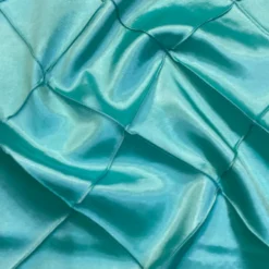 4" Pintuck Taffeta Table Linen in Teal 033