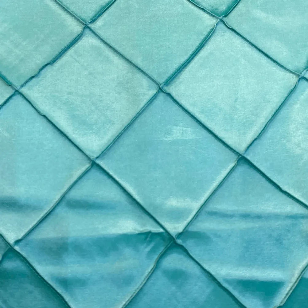 4" Pintuck Taffeta Table Linen in Teal 033
