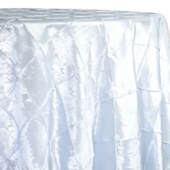 4" Pintuck Taffeta Table Linen in White