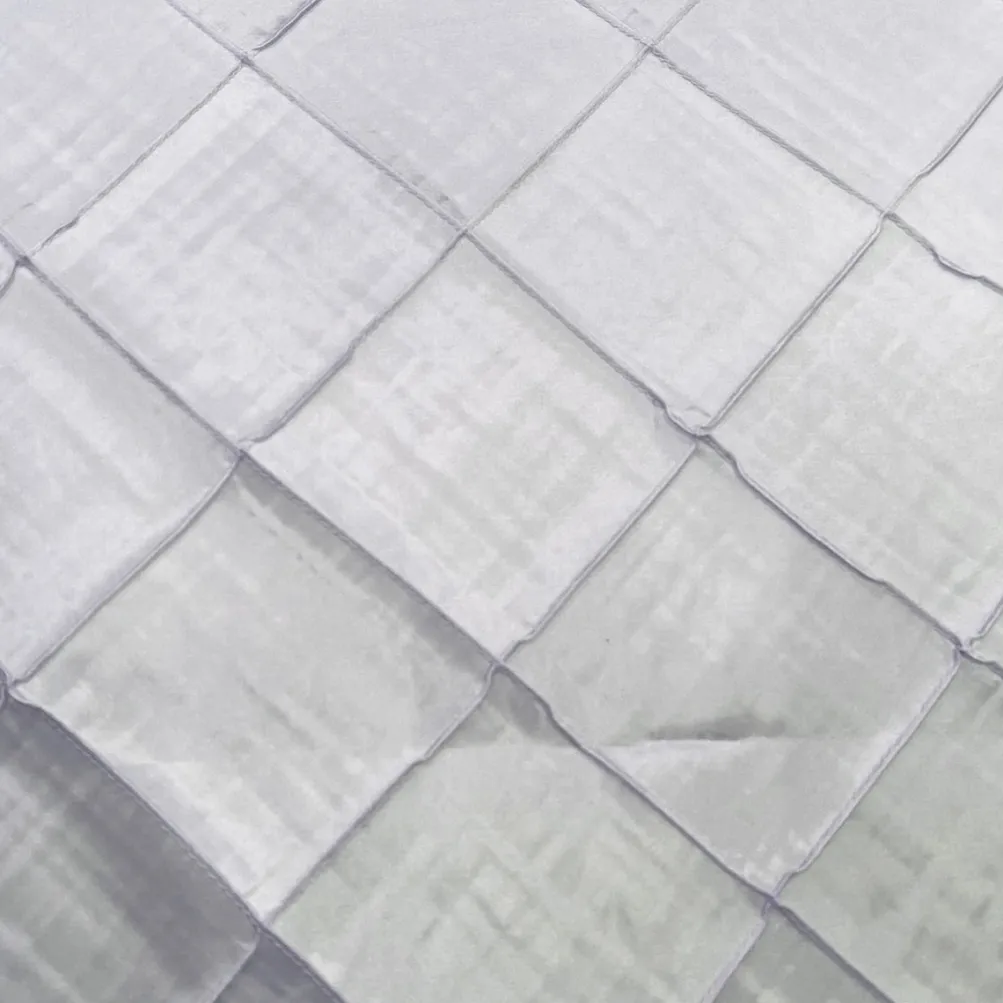 4" Pintuck Taffeta Table Linen in White