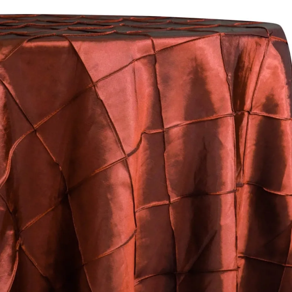 4" Pintuck Taffeta Table Linen in Rust 032