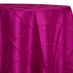 4" Pintuck Taffeta Table Linen in Fuchsia 064