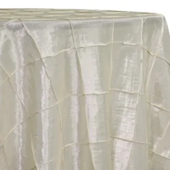 4" Pintuck Taffeta Table Linen in Ivory