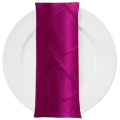 4" Pintuck Taffeta Table Napkin in Fuchsia 064