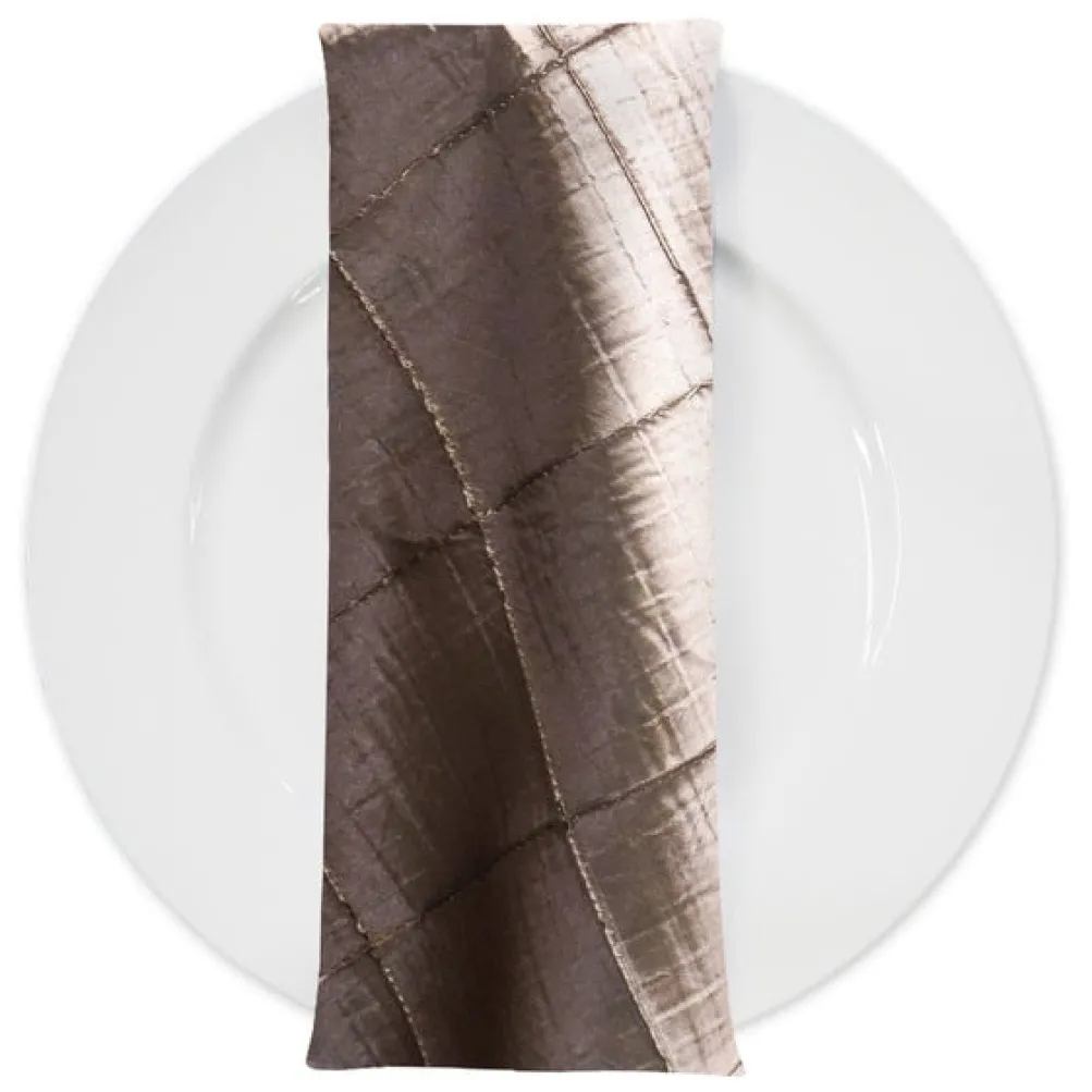4" Pintuck Taffeta Table Napkin in Chocolate