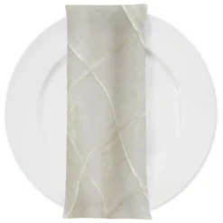 4" Pintuck Taffeta Table Napkin in Ivory
