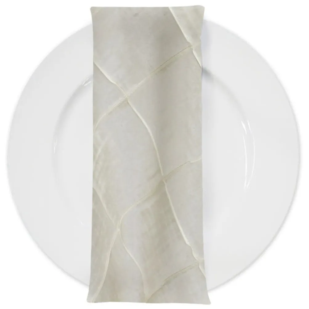 4" Pintuck Taffeta Table Napkin in Ivory