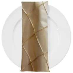 4" Pintuck Taffeta Table Napkin in Champagne 060