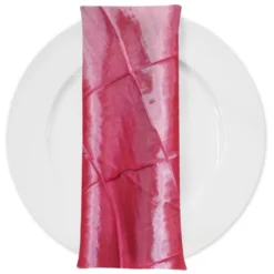 4" Pintuck Taffeta Table Napkin in Hot Pink 128