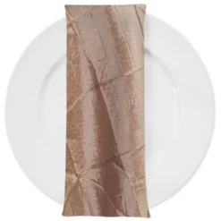 4" Pintuck Taffeta Table Napkin in Khaki Blue