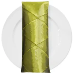 4" Pintuck Taffeta Table Napkin in Lime 102