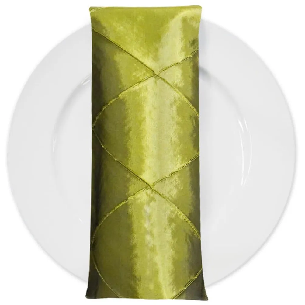 4" Pintuck Taffeta Table Napkin in Lime 102